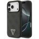 Guess Leather 4G Triangle Strass MagSafe Hülle für iPhone 18 Pro / 17 Pro - Schwarz