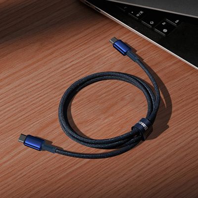 14. Baseus Tungsten Gold USB-C / USB-C 100W Kabel 1m - Marineblau