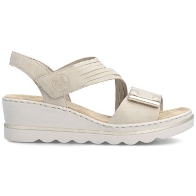 2. Beige Keilsandalen für Damen Rieker 67410-62