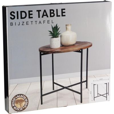 6. Couchtisch mit Holzplatte, 48 x 38 cm