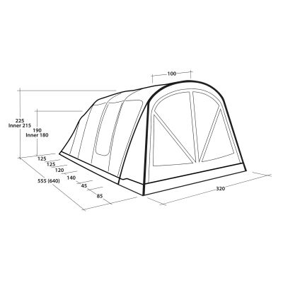2. Outwell Florida 5 Air 5-Personen-Tunnelzelt (grün)
