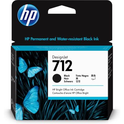 HP 712 DesignJet Schwarze Tintenpatrone 80 ml