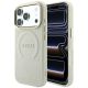 Guess Saffiano Peony & Ring MagSafe Schutzhülle für iPhone 18 Pro / 17 Pro – Beige