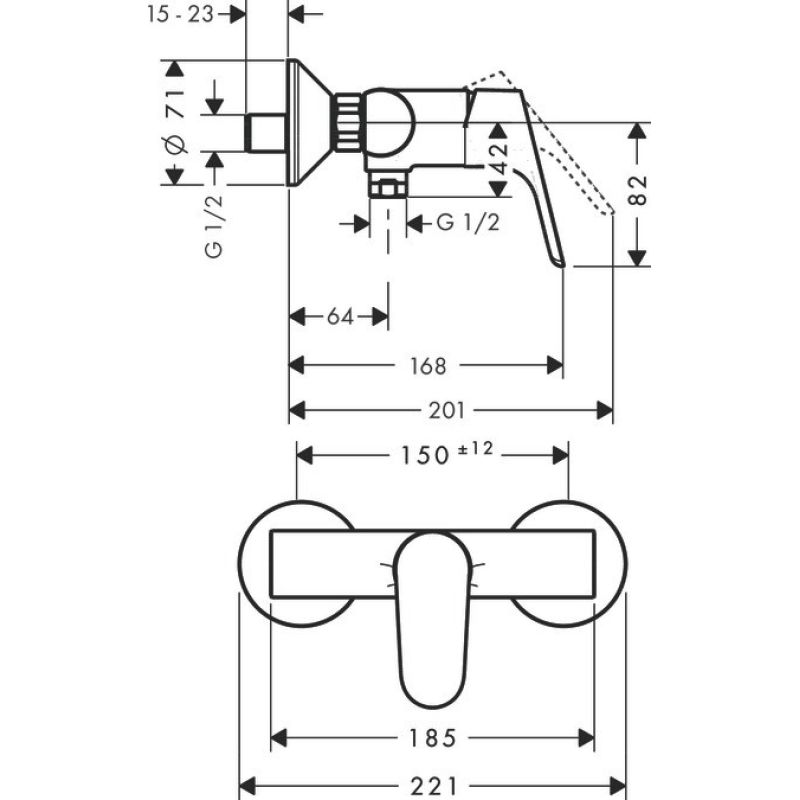 2. Hansgrohe Focus 1-grebs Bürstenarmatur