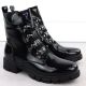 13. Damen-Lackleder-Winterboots im Worker-Stil, schwarz, M.Daszyński MR23123