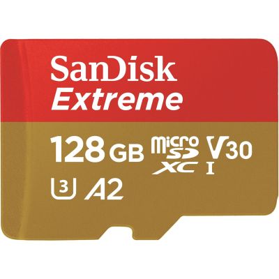 3. SANDISK EXTREME microSDXC 128 GB 190/90 MB/s A2