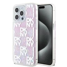 DKNY Liquid Glitter Multilogo Hülle für iPhone 15 Pro Max – Pink
