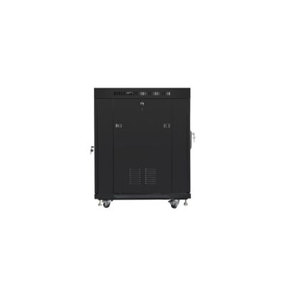 4. LANBERG Standschrank 19" 15U 600X800 Glastür LCD Schwarz FF01-6815-12BL (Flachverpackung)