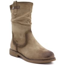 Gefütterte Damen-Ankle-Boots mit Rüschenoberteil, beige, M.Daszyńskie SA296-5