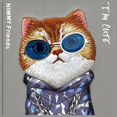 7. Nimmy Glasses Cool Cat Case für iPhone 16 Pro Max - Grau
