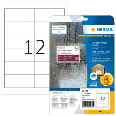 HERMA 4692 Bedruckbare Etiketten, weiß, selbstklebend