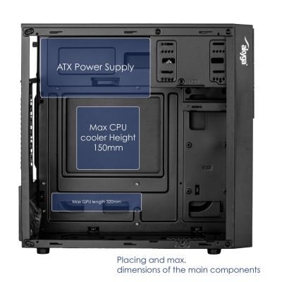 9. AKYGA Micro-Tower-ATX-Gehäuse mit USB-C-Anschluss AK19BK