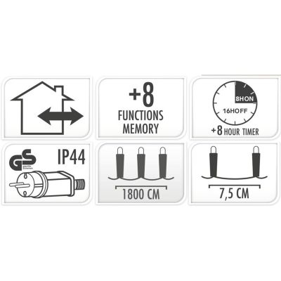 11. Lichterkette für den Weihnachtsbaum, 240 LEDs, Timer, warmweiß