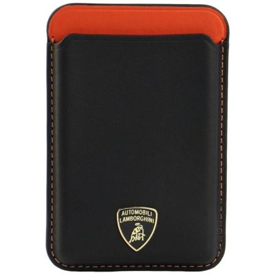 Lamborghini Urus D8 MagSafe Magnet-Handyhülle aus echtem Leder – Schwarz und Rot
