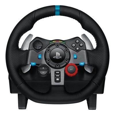5. Logitech G 991-000539 Gaming-Controller aus Aluminium, Schwarz, USB, Lenkrad + Pedale + Headset für PC, PlayStation 4, PlayStation 5, PlayStation 3