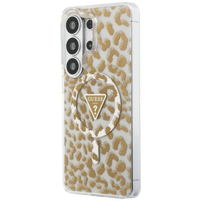 2. Guess IML Leopard Print Dreieckige MagSafe Hülle für Samsung Galaxy S26 Ultra - Braun