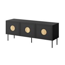 PALAZZO TV-Schrank 150x42x60 schwarz + Eichenholz