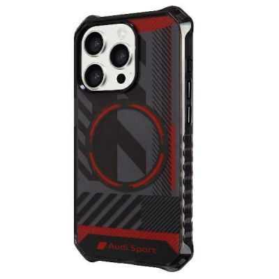 2. Audi IML Sport MagSafe Hülle iPhone 15 Pro Max 6,7" schwarz/schwarz Hardcase AU-IMLMIP15PM-RSQ/D2-BK