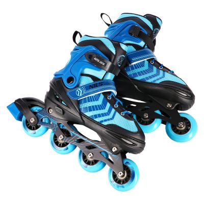 5. NH18192A 4in1 SCHWARZ-BLAU GRÖSSE L (39-43) ROLLSCHUHE MIT HOCKEY-HÜLLE NILS EXTREME