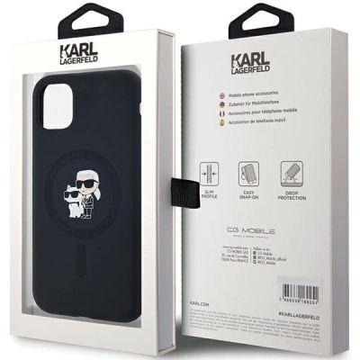 8. Karl Lagerfeld Silikon Karl&Choupette MagSafe Hülle für iPhone 11 / Xr – schwarz