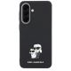 3. Karl Lagerfeld Saffiano Hülle mit K&C Metalllogo für Samsung Galaxy A57 5G – Schwarz