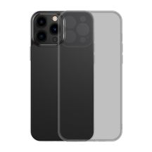 Baseus Frosted Glass Case Cover für iPhone 13 Pro Hardcover mit Gelrahmen schwarz (ARWS001001)