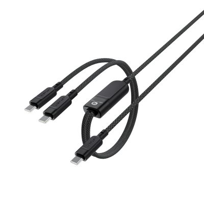4. Acefast C5 USB-C – USB-C / USB-C 2in1 100 W 480 Mbit/s Kabel – Schwarz