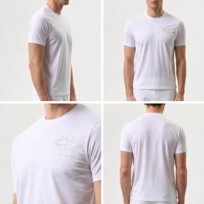 2. Paul&Shark Herren-T-Shirt aus Baumwolle, weiß, 26411035-10 – klassischer Schnitt, Logo