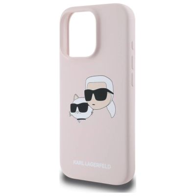 6. Karl Lagerfeld Silikonhülle mit Heads Print MagSafe für iPhone 16 Pro - Pink
