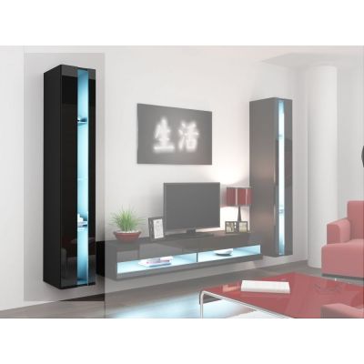 6. VIGO NEU 180/40/30 Bücherregal schwarz/glänzend schwarz