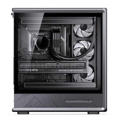13. Jonsbo D401 PC- , Midi-Tower, ATX, gehärtetes Glas - schwarz