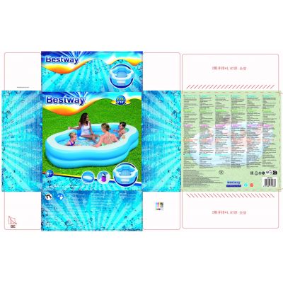 9. Bestway 54409 Aufstellpool, aufblasbarer Pool, oval, blau-weiß