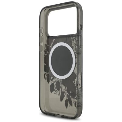 7. Guess IML Flowers Pearl Strap MagSafe Hülle für iPhone 18 Pro Max / 17 Pro Max – schwarz