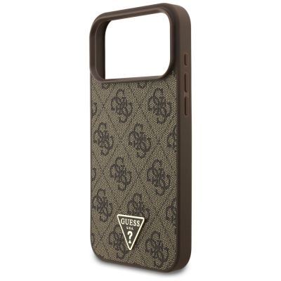 6. Guess 4G Strap Triangle Logo MagSafe Hülle für iPhone 17 Pro Max – Braun