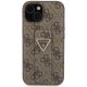 3. Guess Grip Stand 4G Triangle Strass Hülle für iPhone 15 – braun