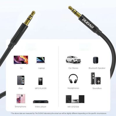 7. Dudao L12S AUX-Kabel Miniklinke 3,5 mm 1 m 3-polig Stereo - schwarz