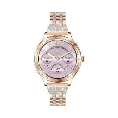13. VELTORI VT350-1 Damen-Smartwatch mit roségoldenem Armband