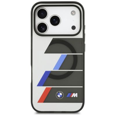 3. BMW M IML Metallknöpfe, dreifarbige Linien, MagSafe-Hülle für iPhone 17 Pro – Grau