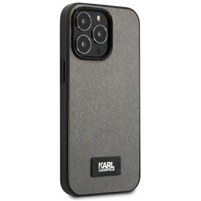 4. Karl Lagerfeld Saffiano Plaque Case für iPhone 13 Pro Max 6,7" - Silber