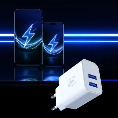 7. 3mk FlowPower 10W 2,4A 2A Wandladegerät – Weiß