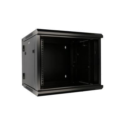 11. Extralink 12U 600x600 AZH Schwarzer Wandschrank, zweiteilig