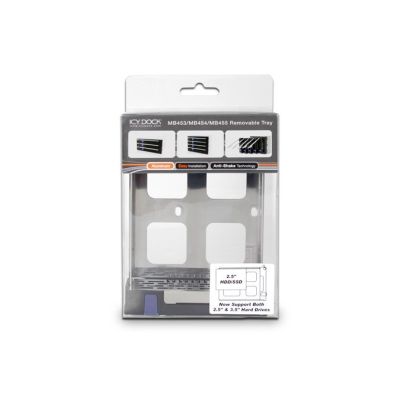6. Icy Dock MB453TRAY-2B Laufwerksschachtblende, Laufwerksschublade, Schwarz, Metallic