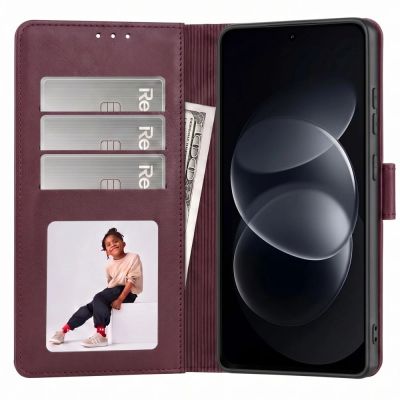 2. Tech-Protect Wallet-Hülle für Xiaomi Redmi Note 17 Pro 5G – bordeauxrot