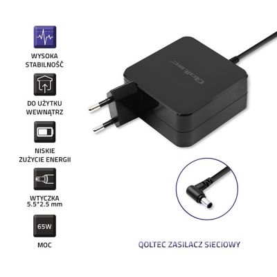 3. Qoltec 51745 Netzteil für Asus Notebook (19V; 3,42A; 65W; 5,5mm x 2,5mm)