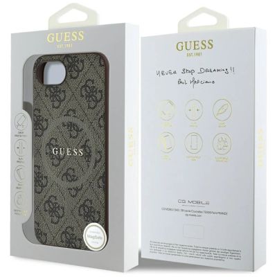 8. Guess 4G Ring Classic Logo MagSafe iPhone 16e Hülle - Braun