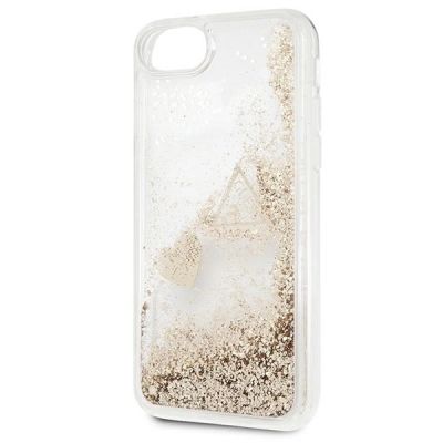 3. Guess, GUOHCI8GLHFLGO iPhone 7/8/SE 2020 /SE 2022 Gold/Gold-Hartschale Glitzer-Anhänger