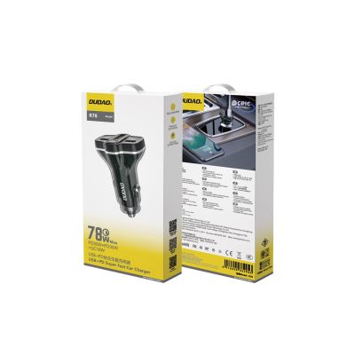 2. Dudao R78 78W USB-C PD / 2xUSB-A QC Autoladegerät - Schwarz