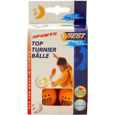 5. BEST SPORTING TISCHTENNISBÄLLE FÜR TURNIERE, 3 STERNE, 6 STÜCK, ORANGE