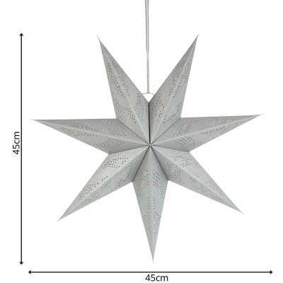 6. Dekorativer Papierstern 45 cm Silber
