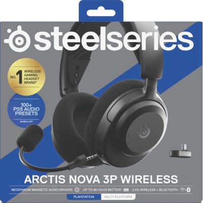 5. Steelseries Arctis Nova 3P Kabellose Kopfhörer für Playstation, Schwarz
